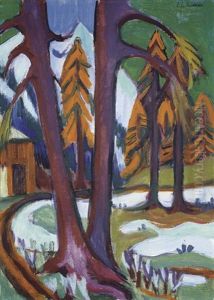 Berg-vorfruhling Mit Larchen by Ernst Ludwig Kirchner