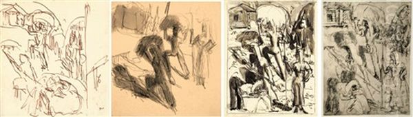 Heuernte (+ 3 Others Incl. 1 Etching W/drypoint, Various Sizes; 4 Works ) - view 1