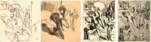 Heuernte (+ 3 Others Incl. 1 Etching W/drypoint, Various Sizes; 4 Works ) by Ernst Ludwig Kirchner