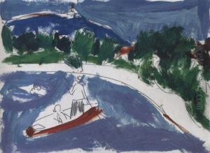 See Mit Boot by Ernst Ludwig Kirchner