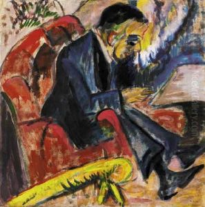 Sitzender Mann Auf Parkbank by Ernst Ludwig Kirchner