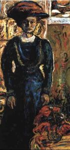 Emmy Frisch Mit Roten Blumen (emmy Frisch With Red Flowers) by Ernst Ludwig Kirchner
