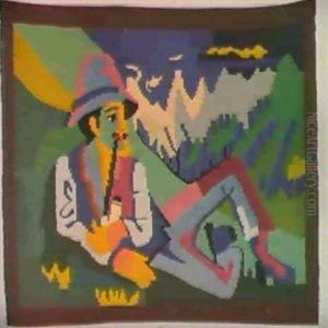 Liegender Bauer Mit Pfeife by Ernst Ludwig Kirchner