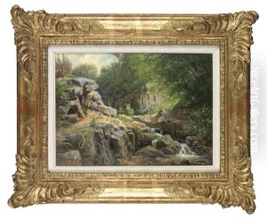 Waldbach Im Sonnenschein by Ernestine Von Kirchsberg