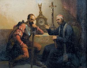 Interieur Mit Ritter Und Priester