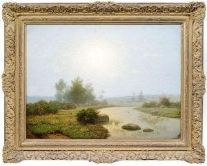 Flusslandschaft Im Nebel