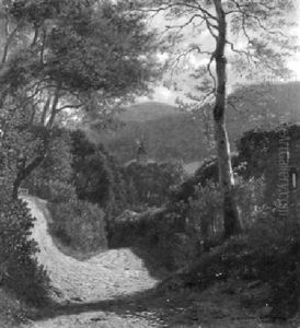 Waldweg Mit Blick Auf Die Kirche Von Badenweiler Waldweg Mit Blick Auf Die Kirche Von Badenweiler