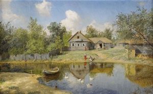 The Village Pond by Aleksandr Aleksandrovich Kiselev