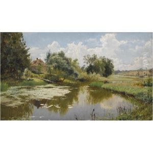 River Landscape by Aleksandr Aleksandrovich Kiselev