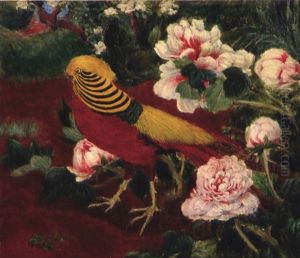 Spring Garden And Golden Pheasant by Ryusei Kishida