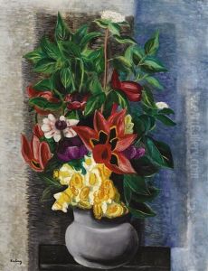 Grand Bouquet, Vase De Fleurs by Jean Kisling