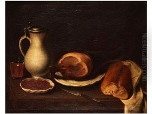 Stilleben Mit Schinken Und Krug
