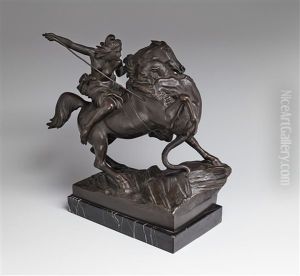 Figure Of An Amazon In Battle by August Karl Eduard Kiss