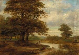 Angler By The Stream by Jozsef Kiss