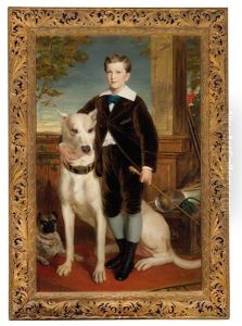 Bildnis Eines Herrschaftlichen Knaben Mit Dogge Und Franzosischer Bulldogge