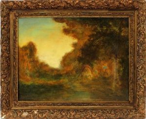 Stream By Wooden Landscape