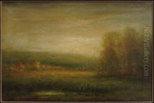 Landscape With Homestead In The Distance by Hudson Mindell Kitchell