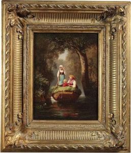 A River Cruise. Oil/canvas/cardboard, Monogrammed And Dated "64". Pair To The Following Catalogue Number A River Cruise. Oil/canvas/cardboard, Monogrammed And Dated "64". Pair To The Following Catalogue Number