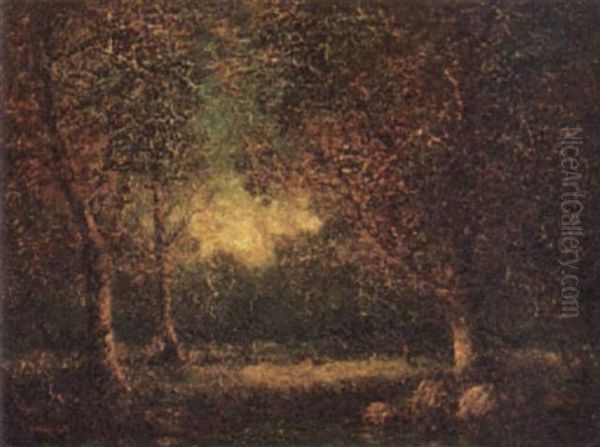Autumn Landscape With Figure In A Clearing - view 1
