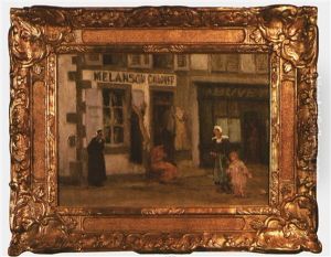Scene De Rue A Concarneau Devant Le Magasin Melanson-cosquer