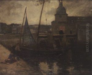Bretagne: Soleil Couchant Sur Le Port