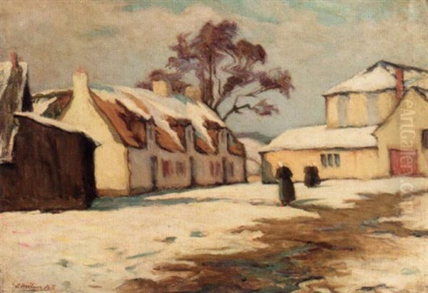 Snow Covered Farm, Brittany - view 1