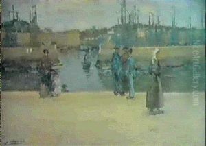 A Breton Harbour by Joseph Milner Kite
