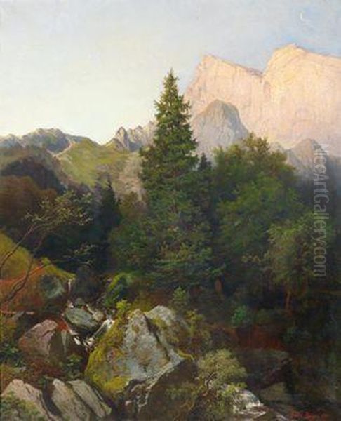Aus Dem Unteren Rossitten-thale Am Untersberg Fruhmorgen - view 1