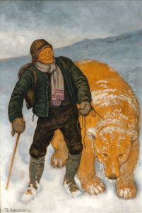 The Big Cat At Dovre by Theodor Kittelsen