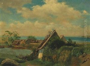 Summerlandscape With Houses by Johann Adolf Kittendorf