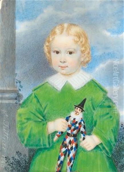 A Portrait Of A Boy In A Green Dress - view 1