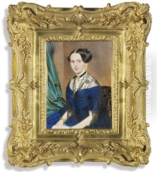 A Young Lady Called Princess Galitzin Nee Moisseff, In Off-the-shoulder Blue Dress... - view 1