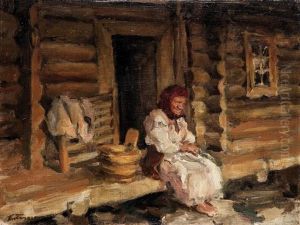 Kobieta Przed Chata by Marcin Kitz