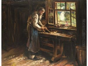 In Der Werkstatt by Aleksei Danilovich Kivshenko