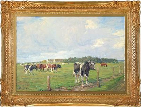 Grazing Cows On The Meadow - view 1