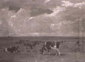 D,nische Sommerlandschaft Mit Weidenden Kuhen