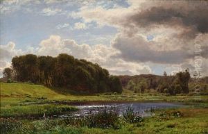 A Bog Near Kirkeskoven At Sollerod, Zealand by Anton Edvard Kjeldrup