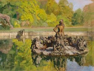 Tritonbrunnen In Nymphenburg by Fritz Bayerlein