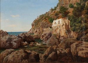 Southern Coastal Scenery With A Villa by Anton Edvard Kjeldrup