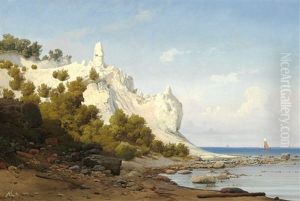 View Of The Cliffs Of Mon by Anton Edvard Kjeldrup