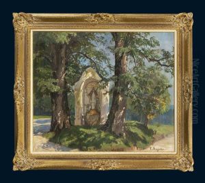 Marterl In Sommer-parklandschaft by Fritz Bayerlein