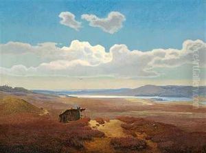 Parti Fra Den Jyske Hede Med Udsigt Til Silkeborgsoerne by Anton Edvard Kjeldrup