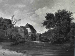 Landskab Med En Vandmolle, Muligvis Silkeborg