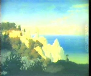 Die Kreidefelsen Auf Rugen. by Anton Edvard Kjeldrup
