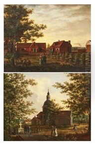 Solna Kyrka Och Mangardsbyggnad I Solna Kyrkby by Albert T. Kjellberg