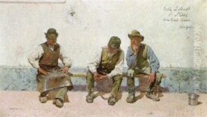 Three Workmen At Rest by Carl Kjellin