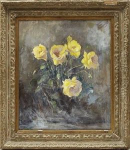 Blomsterstilleben Med Gula Rosor by Esther Kjerner