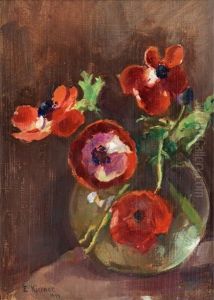 Anemoner I Glasvas by Esther Kjerner