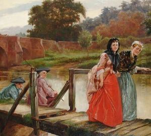 The Admirers 'a.w. Bayes' (lower Right) by Alfred Walter Bayes