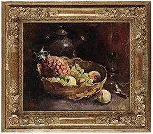 Stilleben Med Fruktfat, Kanna Och Glas by Esther Kjerner